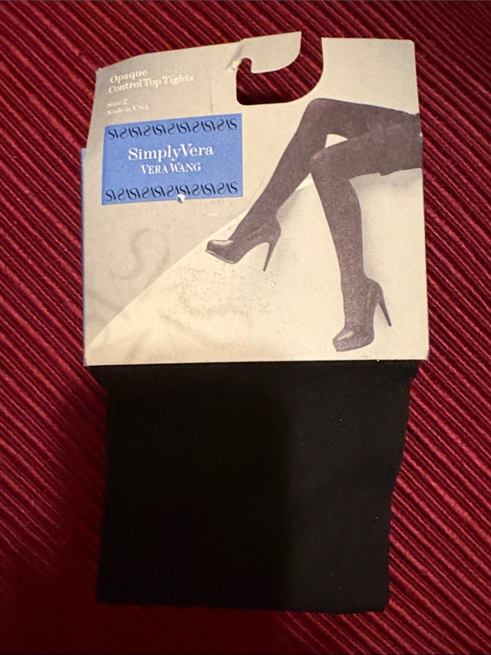 NWT Simply Vera Vera Wang Black Opaque Control Top Tights